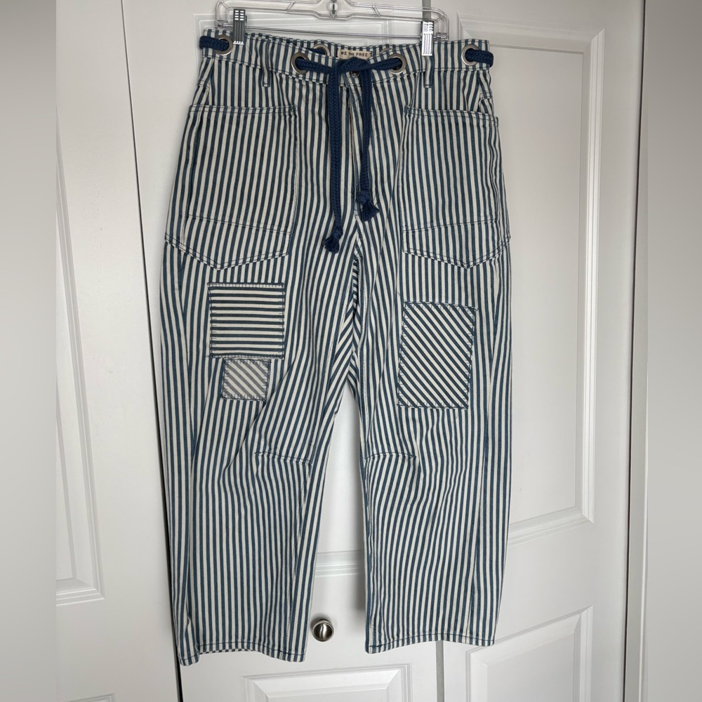 Free People We The Free Moxie Railroad Low-Slung Barrel Jean